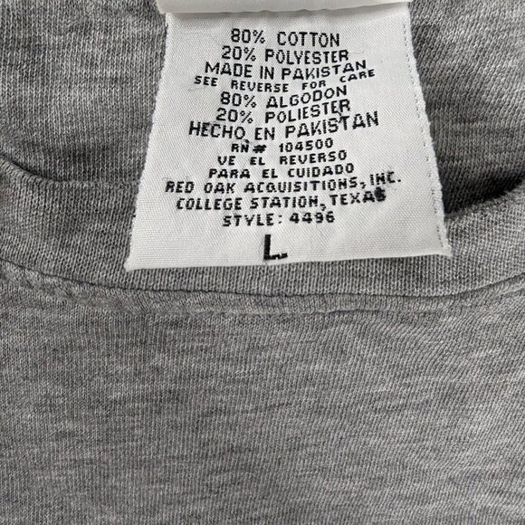 VTG Texas Longhorns Gray Orange Embroidered Crewneck Sweatshirt Side Slits - Picture 6 of 6